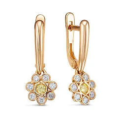 Серьги, Золото 585, Фианит 1202201 Серьги, Золото 585, Фианит 1202201