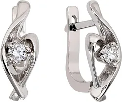 Серьги, Золото 585, Бриллиант 152021ю