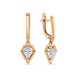 Серьги, Золото 585, Фианит 002-1032-0001-011