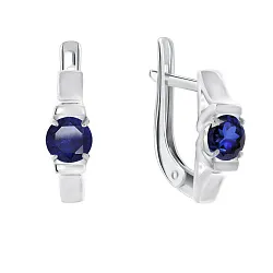 Серьги, Серебро 925, Сапфир 2340880264-81 Серьги, Серебро 925, Сапфир 2340880264-81