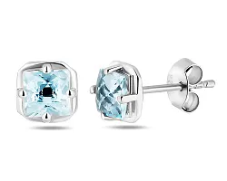 Серьги пусеты-гвоздики, Серебро 925, Топаз 649838