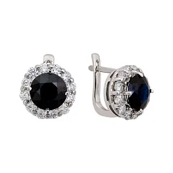 Серьги, Золото 585, Сапфир 144321ю  Серьги, Золото 585, Сапфир 144321ю