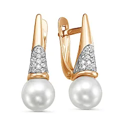 Серьги, Золото 585, Жемчуг 2371606 1 1 1