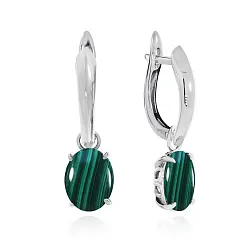 Серьги, Серебро 925, Малахит 2340380901 Серьги, Серебро 925, Малахит 2340380901