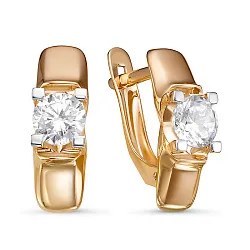 Серьги, Золото 585, Фианит 127714 Серьги, Золото 585, Фианит 127714