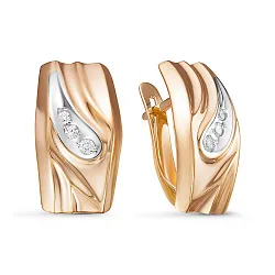 Серьги, Золото 585, Фианит 128384 Серьги, Золото 585, Фианит 128384