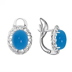 Серьги, Серебро 925, Агат 2340390973л-70 Серьги, Серебро 925, Агат 2340390973л-70