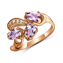 Кольцо Золото 585, Аметист К122-8835Ам