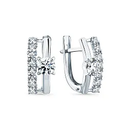 Серьги, Золото 585, Фианит 002-0990-0001-031