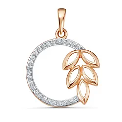 Подвеска фантазийная,  Золото 585, Фианит 3715607 1 1 1