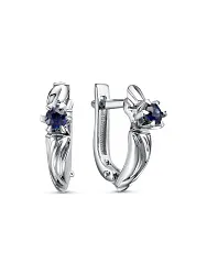 Серьги, Золото 585, Сапфир 64010273б Серьги, Золото 585, Сапфир 64010273б
