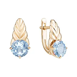 Серьги, Золото 585, Топаз С120-4281Т Серьги, Золото 585, Топаз С120-4281Т