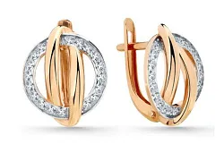 Серьги, Золото 585, Фианит 002-0853-0001-011