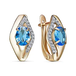 Серьги, Золото 585, Топаз 2468708 1 6 1