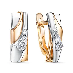 Серьги, Золото 585, Фианит 1201727