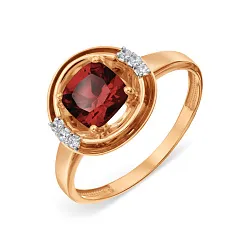 Кольцо Золото 585, Гранат Т14301А448