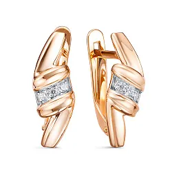 Серьги, Золото 585, Фианит 1205998 Серьги, Золото 585, Фианит 1205998