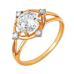 Кольцо Золото 585, Фианит 1214407 1 1 1