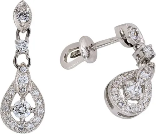 Серьги пусеты-гвоздики, Золото 585, 141321ю