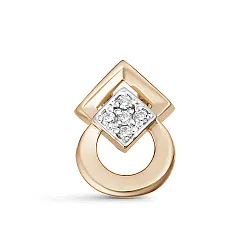 Подвеска фантазийная,  Золото 585, Фианит 034380 Подвеска фантазийная,  Золото 585, Фианит 034380