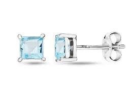 Серьги пусеты-гвоздики, Серебро 925, Топаз 656833