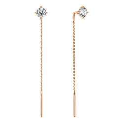 Серьги, Золото 585, Фианит Прцл01пара/бцФ/з585