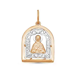 Иконка нательная,  Золото 585, Фианит 032114 Иконка нательная,  Золото 585, Фианит 032114