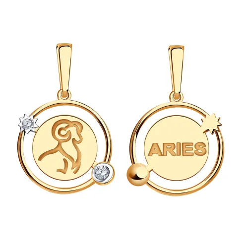 Подвеска знак зодиака Овен 21.03-19.04, Золото 585, 09-63-0037-00
