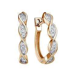 Серьги, Золото 585, Бриллиант С112-8723