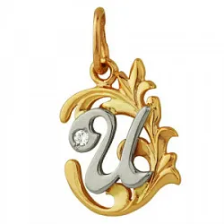 Подвеска буква И,  Золото 585, Фианит 316117 1 1 1и Подвеска буква И,  Золото 585, Фианит 316117 1 1 1и