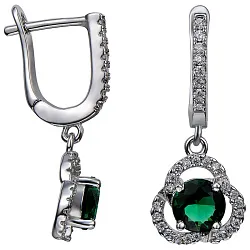 Серьги, Серебро 925, Фианит LLE 240-4 Серьги, Серебро 925, Фианит LLE 240-4
