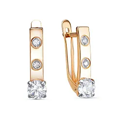 Серьги, Золото 585, Фианит 1202605 Серьги, Золото 585, Фианит 1202605