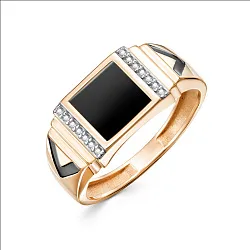 Кольцо мужское (печатка). Золото 585, Прочие вставки П1588408 1 36 13