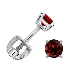 Серьги пусеты-гвоздики, Серебро 925, Гранат П340150040 Серьги пусеты-гвоздики, Серебро 925, Гранат П340150040
