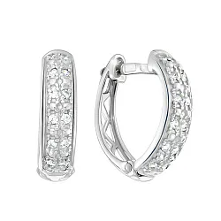 Серьги, Серебро 925, Фианит с1050р                    Серьги, Серебро 925, Фианит с1050р