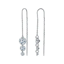 Серьги, Серебро 925, Фианит ZSE 864