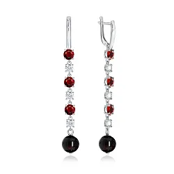 Серьги, Серебро 925, Гранат 2340821511 Серьги, Серебро 925, Гранат 2340821511