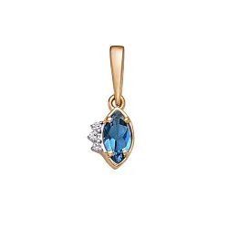 Подвеска фантазийная,  Золото 585, Топаз П122-5489ТЛ Подвеска фантазийная,  Золото 585, Топаз П122-5489ТЛ