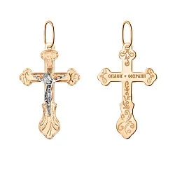 Подвеска крест, Золото 585 102-ИХ-22.22-12