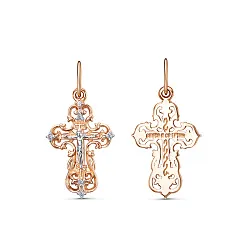 Подвеска крест, Золото 585, Фианит 3578007 1 1 1