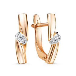 Серьги, Золото 585, Фианит 1205772 Серьги, Золото 585, Фианит 1205772