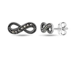 Серьги пусеты-гвоздики, Серебро 925, Марказит 656516