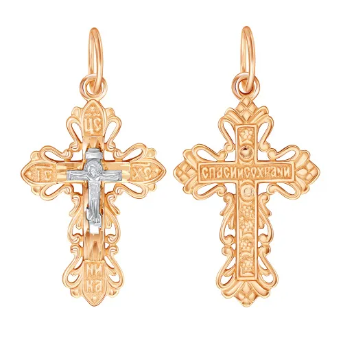 Подвеска крест, Золото 585, 09-0387