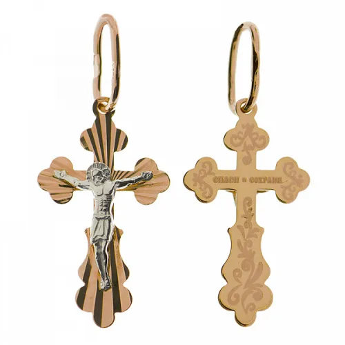 Подвеска крест, Золото 585, ИХ-18.13-ЛУЧИ Подвеска крест, Золото 585, ИХ-18.13-ЛУЧИ