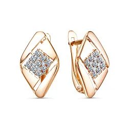 Серьги, Золото 585, Фианит 2606107 1 1 1