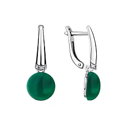 Серьги, Серебро 925, Агат 2340391965л-60 Серьги, Серебро 925, Агат 2340391965л-60