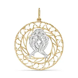 Подвеска знак зодиака Близнецы 21.05-21.06, Золото 585 030457 Подвеска знак зодиака Близнецы 21.05-21.06, Золото 585 030457