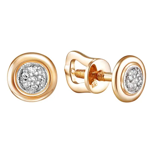 Серьги пусеты-гвоздики, Золото 585, 84-41E01198-S0DD