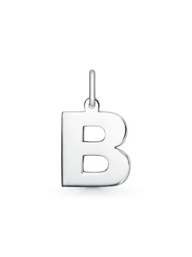 Подвеска буква В,  Серебро 925, 1-00089