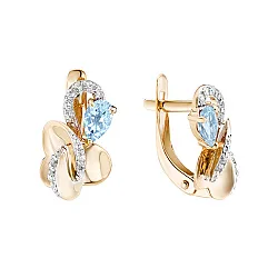 Серьги, Золото 585, Топаз С122-4397Т Серьги, Золото 585, Топаз С122-4397Т